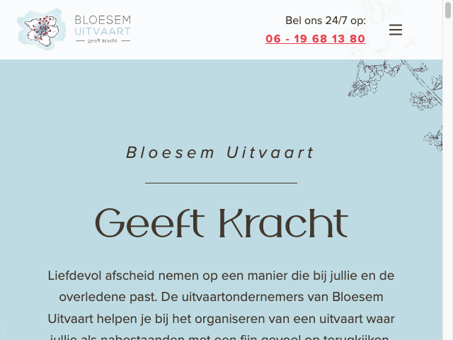 Screenshot Bloesem Uitvaart