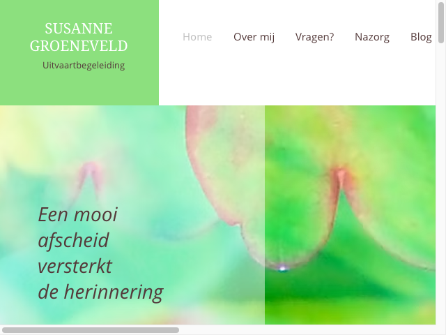 Screenshot Susanne Groeneveld Uitvaartbegeleiding