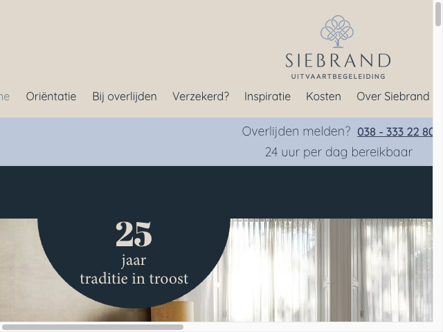 Screenshot Siebrand Uitvaartbegeleiding
