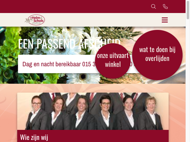 Screenshot Van Der Helm & Schols Uitvaartzorg