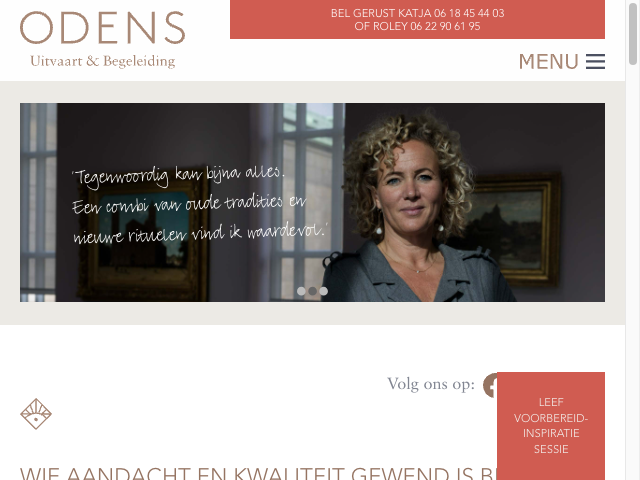 Screenshot Odens Uitvaart en Begeleiding