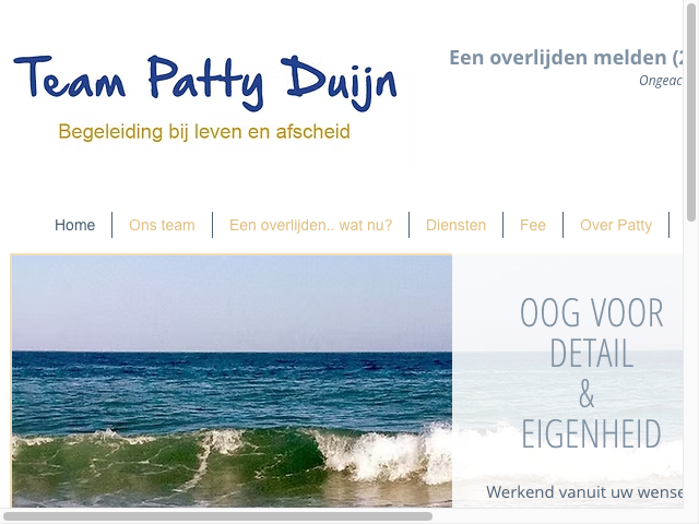 Screenshot Patty Duijn Uitvaartbegeleiding