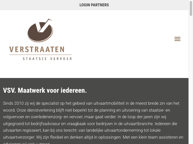 Screenshot Verstraaten Uitvaartvervoer
